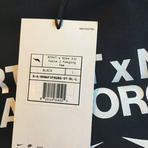 RTFKT x Nike Air Force 1 T-Shirt "Black" Sz L NEW - Picture 4 of 6